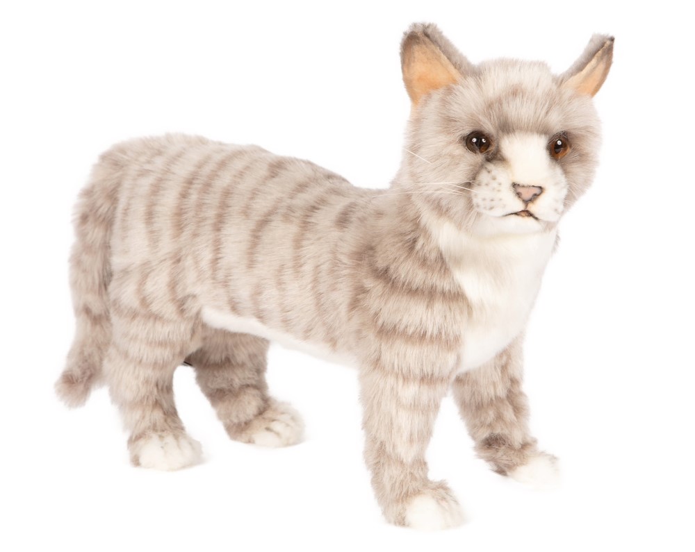 Cat Jaquard Standing 24cmH (Grey)
