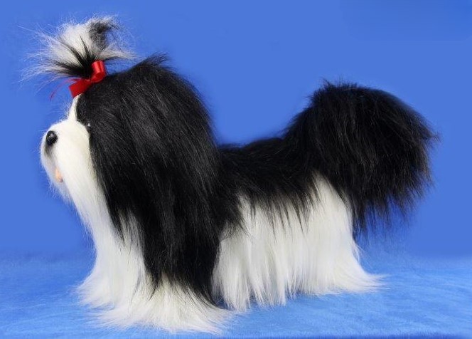 Shih Tzu Standing Black White 34cmL