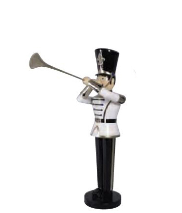 Small Toy Soldier with Trumpet (White/Black)