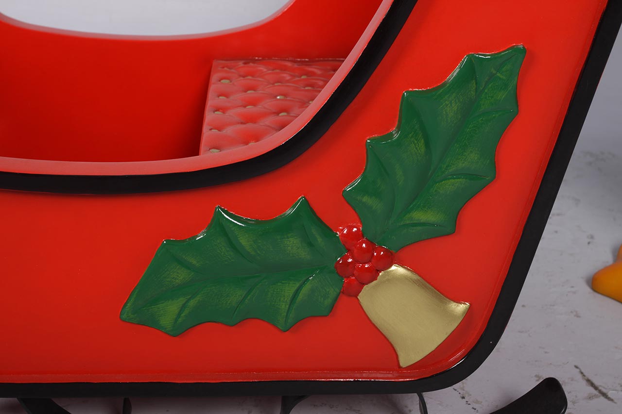 Penguin Pushing Sleigh | Whimsical Seating & Photo-Op Display Prop