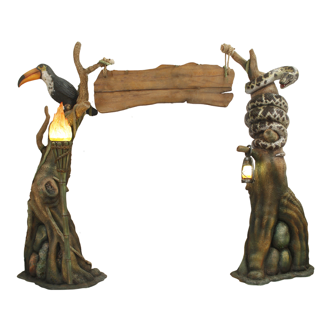 Jungle Entrance Archway with Toucan & Snake