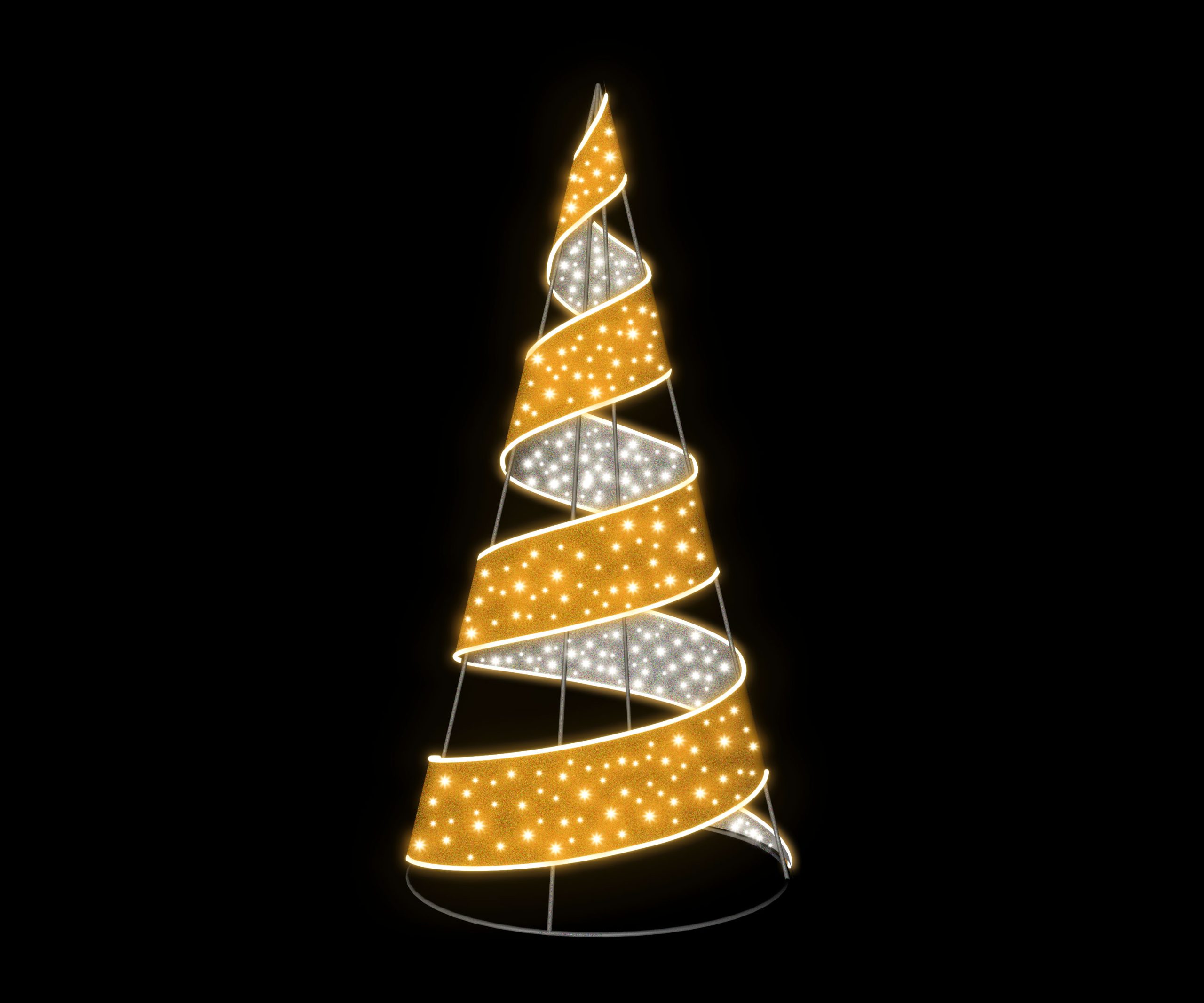 3D Spiral Tree (Gold/Silver) 1.83m