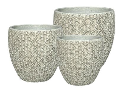 Chain Round High Cream Pot (Set of 3)