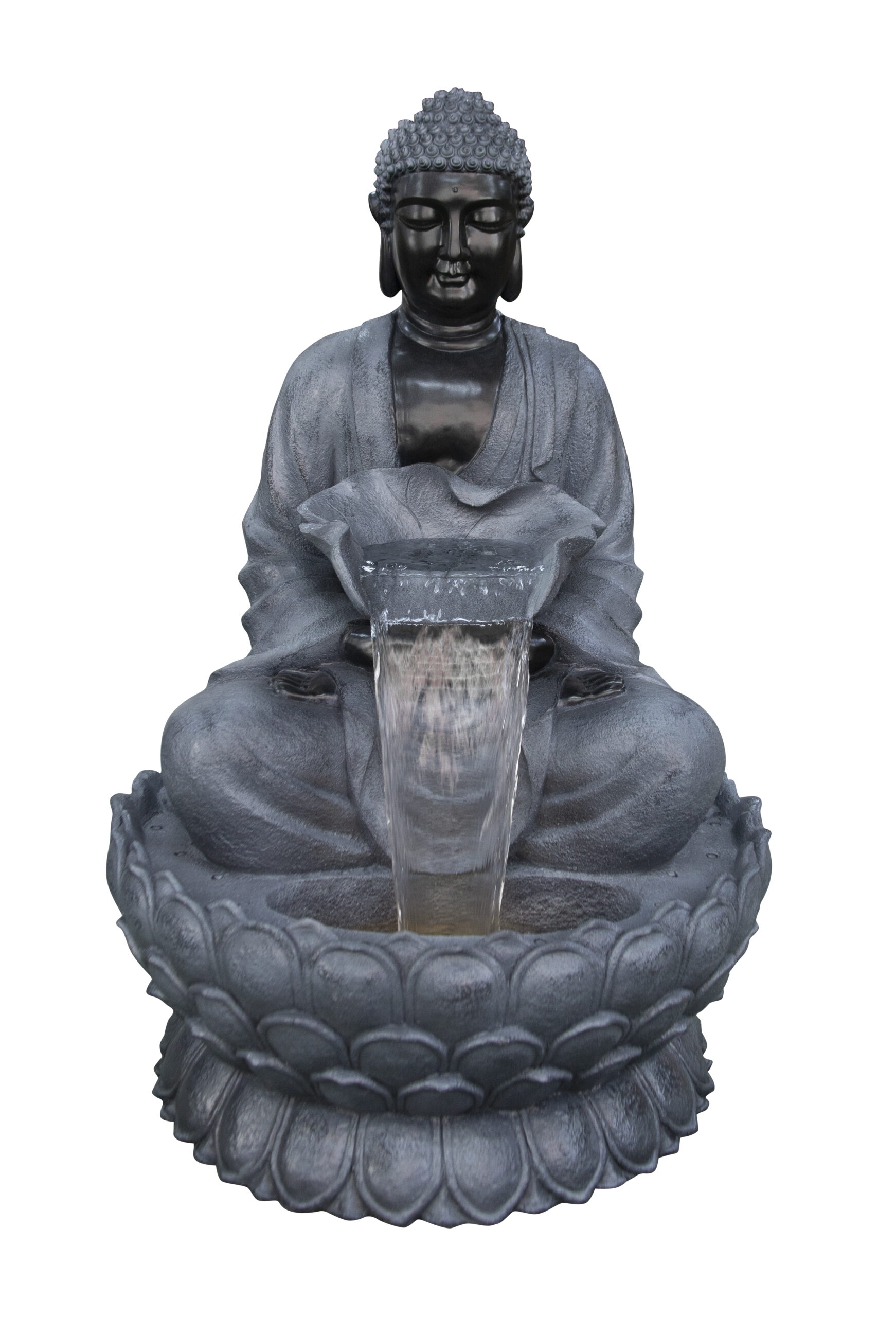 Giant Grey/Black Sitting Buddha