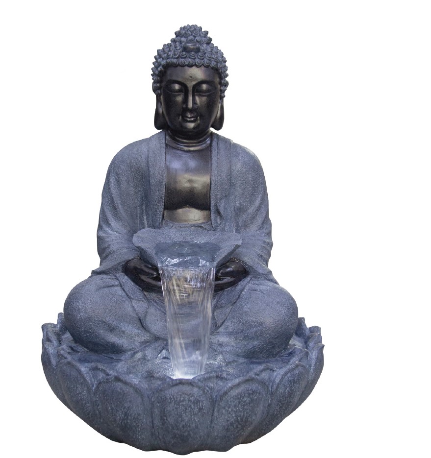 Grey/Black Sitting Buddha