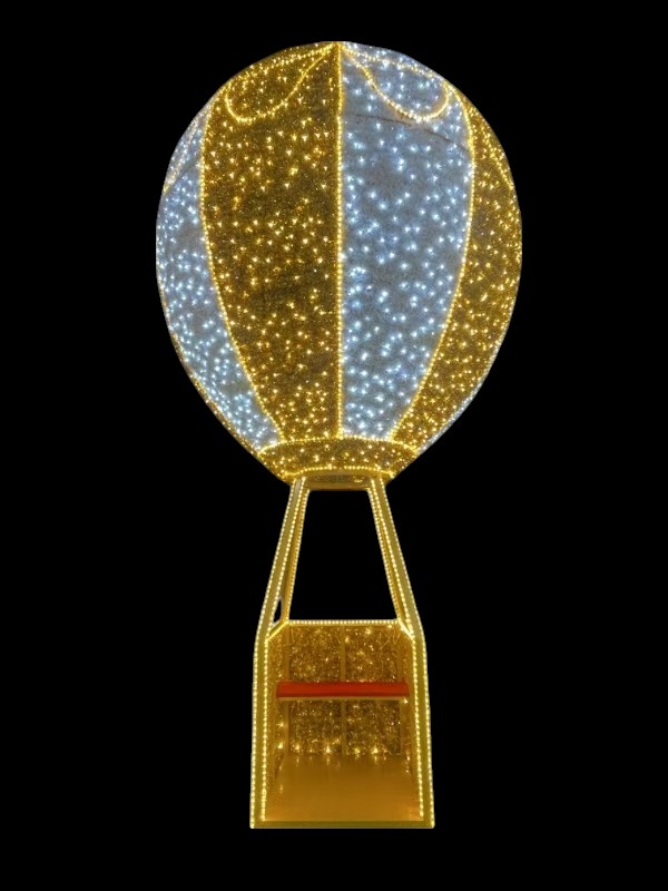 3D Hot Air Balloon with Seat (Gold/White) 5.3m
