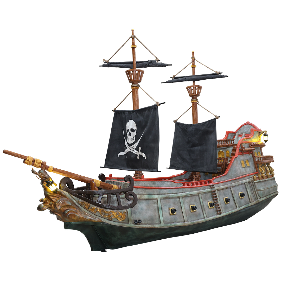 Pirate Ship with 2 Flags