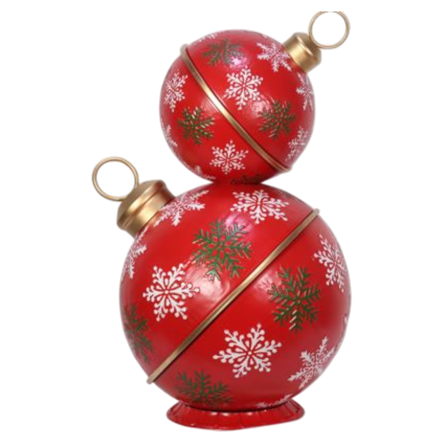 Metal Christmas Baubles (Red)