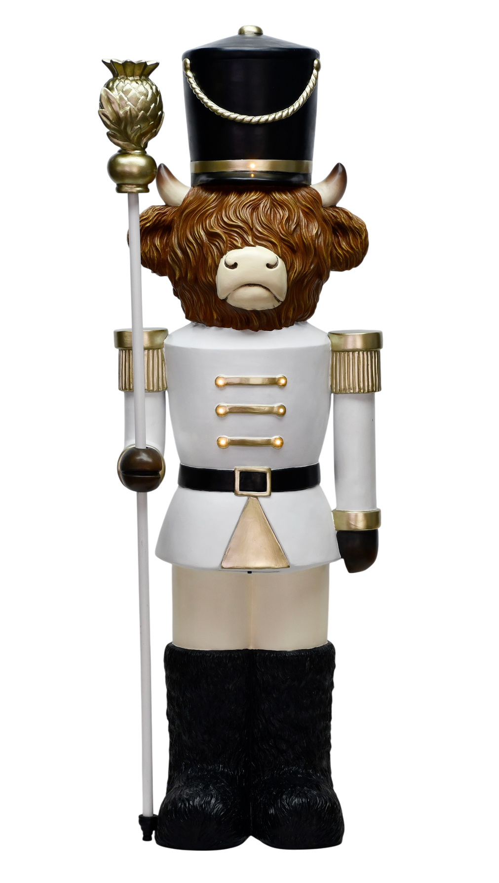 Highland Cow Nutcracker LED (White/Black)