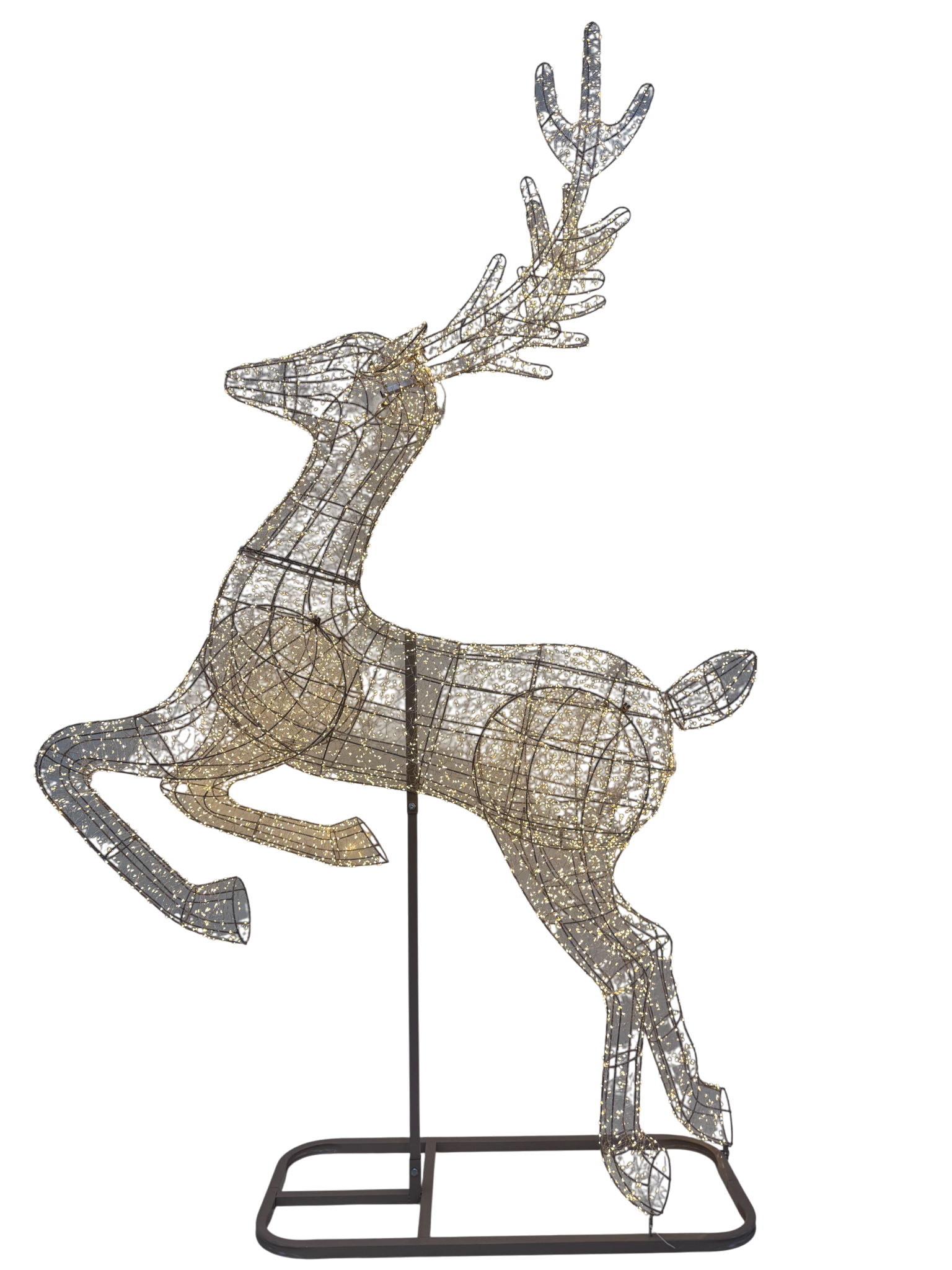 Reindeer on Stand (Gold) 2.7m