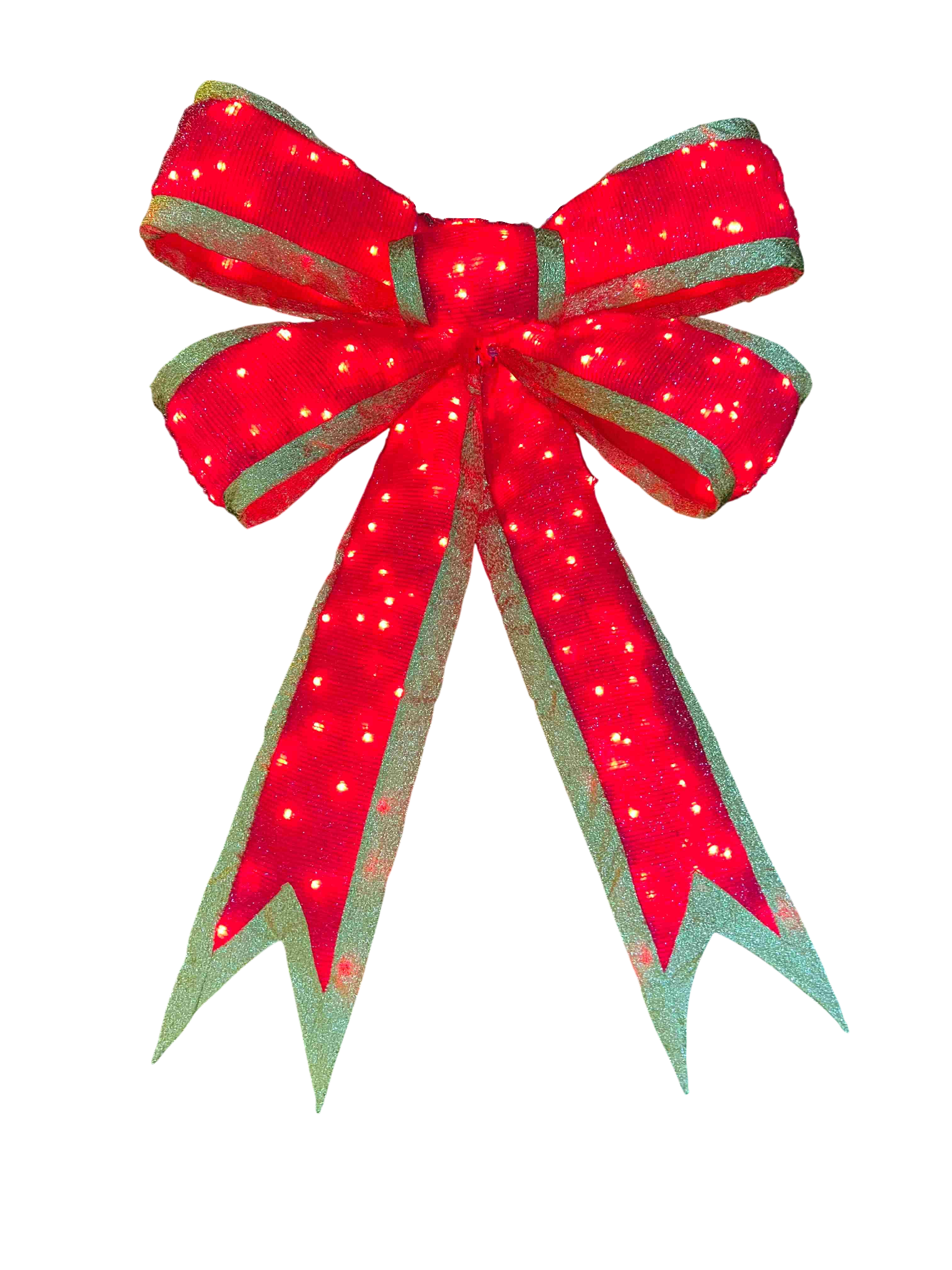Red Bow LED’s with Gold Trim 1.6m