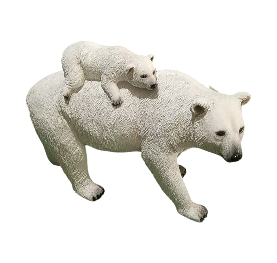 Polar Bear Walking with Cub